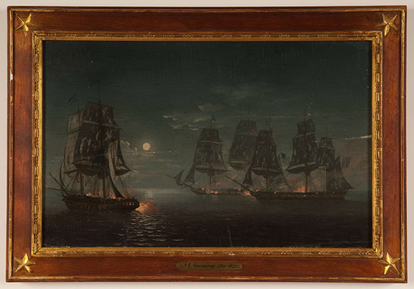 USS Constitution vs Cyane and Levant painting